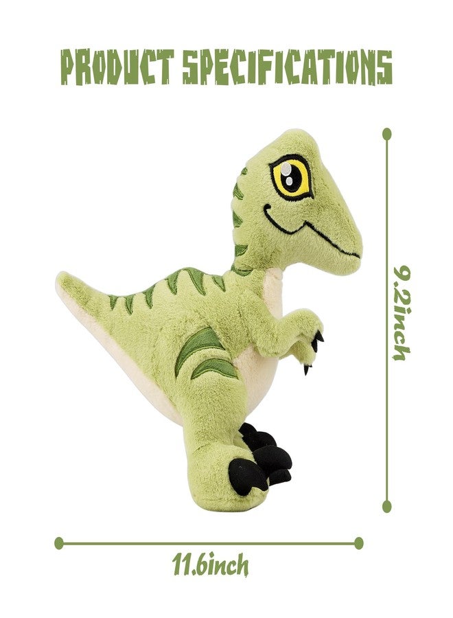 TCBunny Baby Dinosaur 12" Bedtime Stuffed Animal Plush Toy, Kid's Gifts for Boys, Girls, Birthday, Valentine, Christmas, Veliciraptor - Green - Image 2